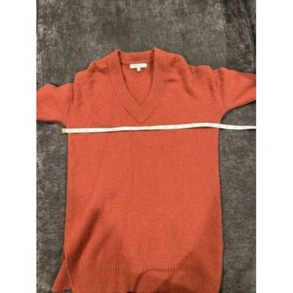 Madewell Knit Wool Orange Rust Sweater V-Neck Oversized XS Boho Warm Cozy - Picture 5 of 6